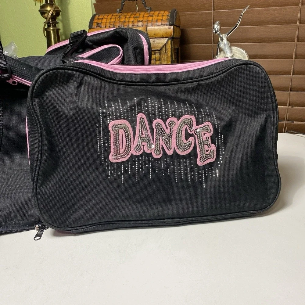 Sassi designs 24 black duffel Bag Pink Bedazzled Large‎ Dance Cheer Gym